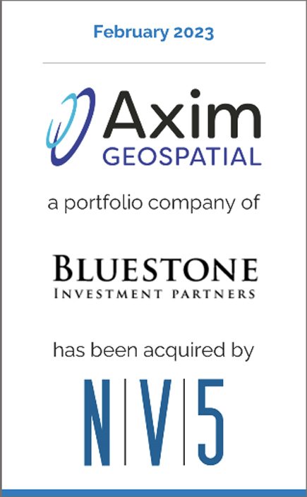 KippsDeSanto & Co. advises Axim Geospatial. on its sale to NV5